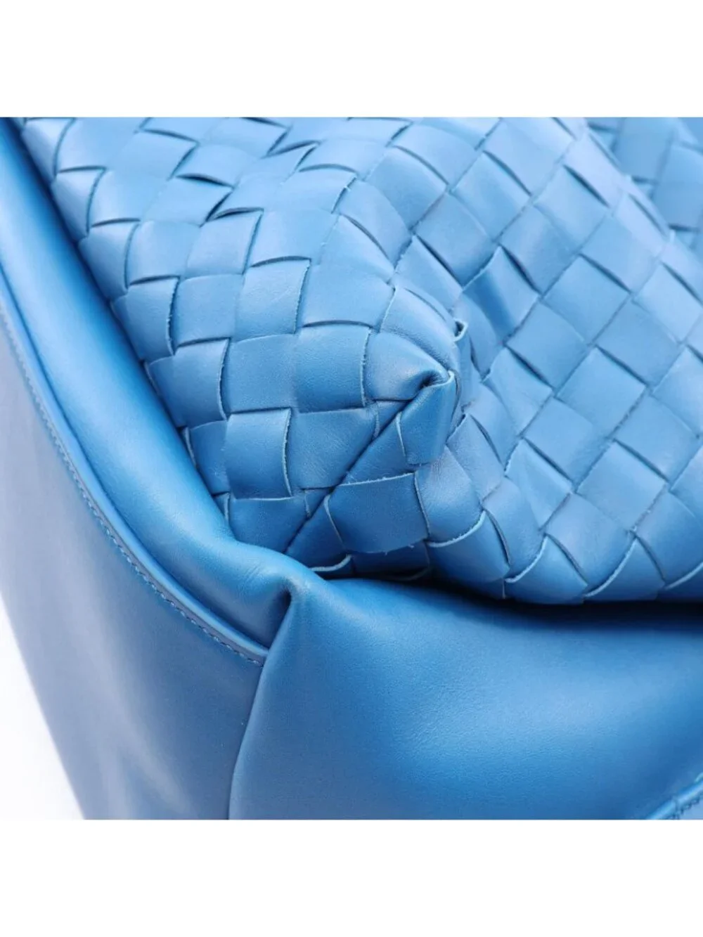 Bottega Veneta Backpack Intrecciato Blue Leather